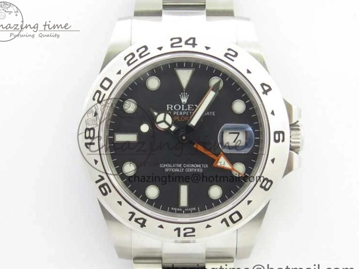 0414 Explorer II 42mm 216570 Black 904L SS GMF 1:1 Best Edition Black Dial on Bracelet A3186 (Correct Hand Stack) StreetReady 3242